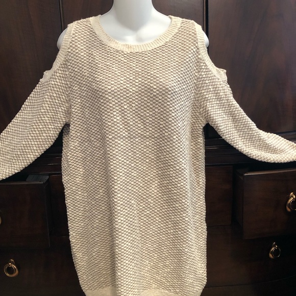 Dress barn cold shoulder beige sweater sz XL NWT - Picture 1 of 7